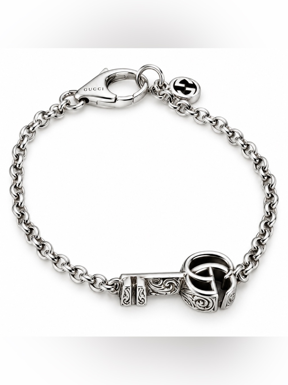 GUCCI GG Marmont key charm bracelet Sterling Silver